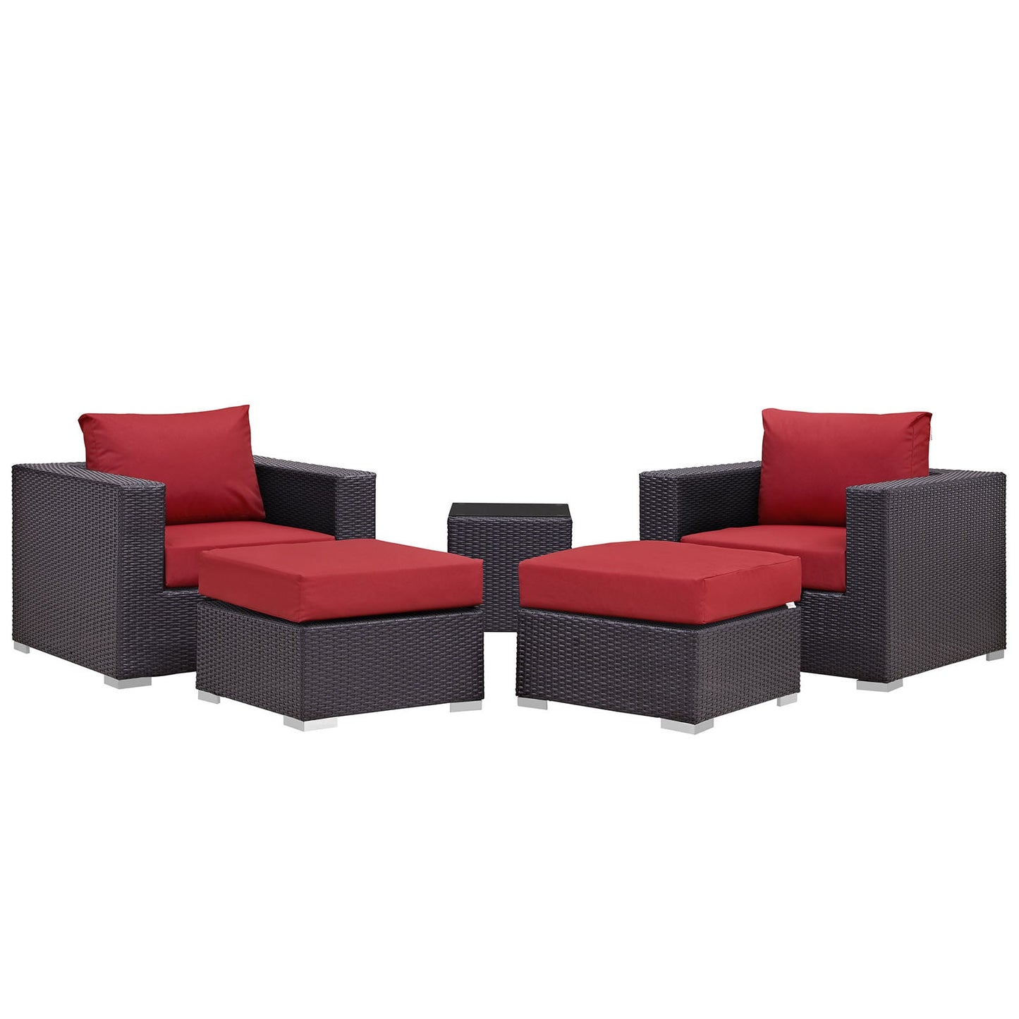 Modway Convene 5 Piece Outdoor Patio Sectional Set - EEI-2201 | Outdoor Sofas, Loveseats & Sectionals | 