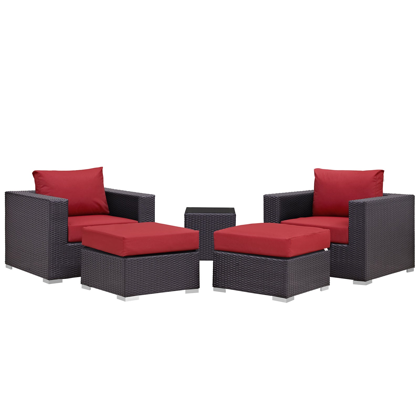 Modway Convene 5 Piece Outdoor Patio Sectional Set - EEI-2201 | Outdoor Sofas, Loveseats & Sectionals | 