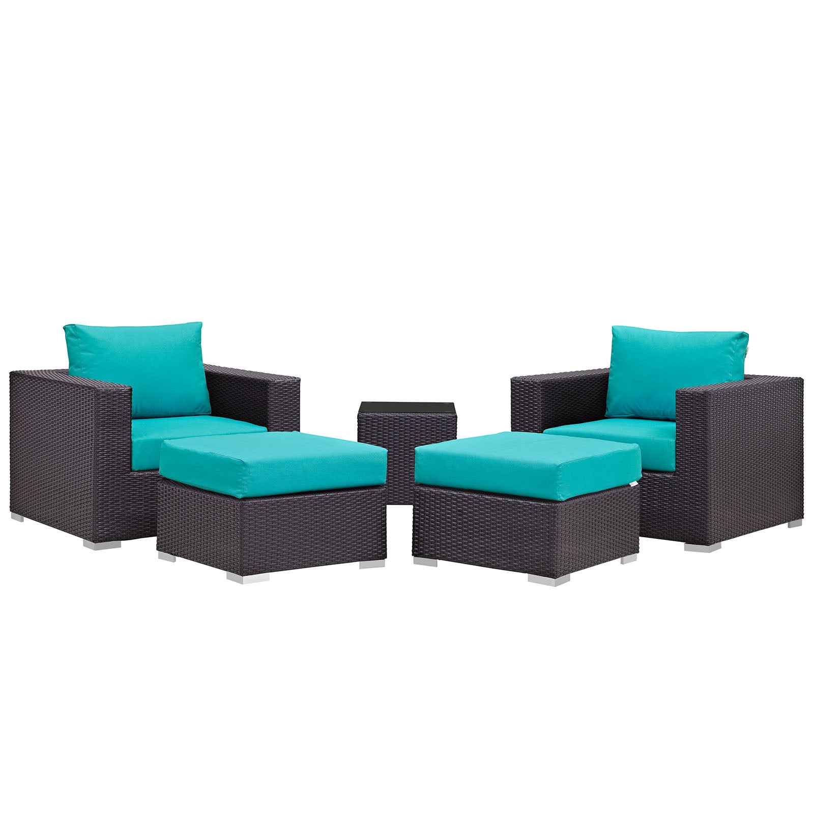 Modway Convene 5 Piece Outdoor Patio Sectional Set - EEI-2201 | Outdoor Sofas, Loveseats & Sectionals | 