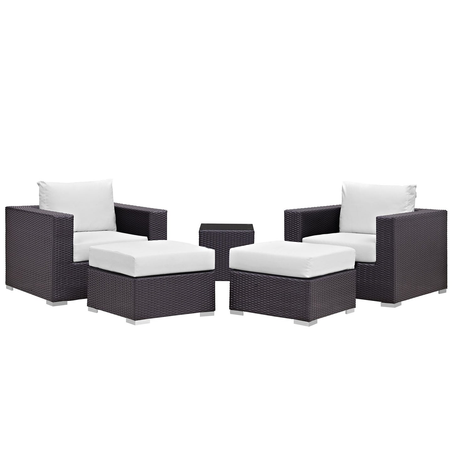Modway Convene 5 Piece Outdoor Patio Sectional Set - EEI-2201 | Outdoor Sofas, Loveseats & Sectionals | 