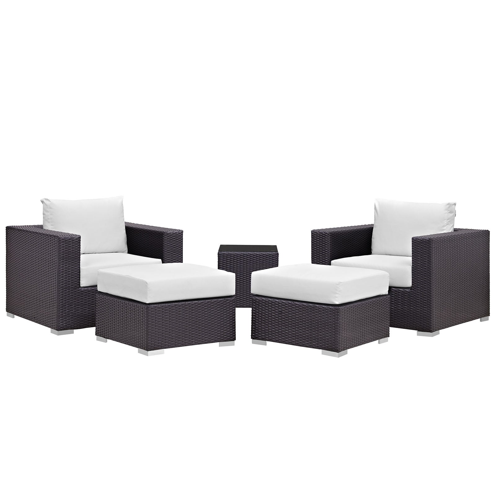 Modway Convene 5 Piece Outdoor Patio Sectional Set - EEI-2201 | Outdoor Sofas, Loveseats & Sectionals | 