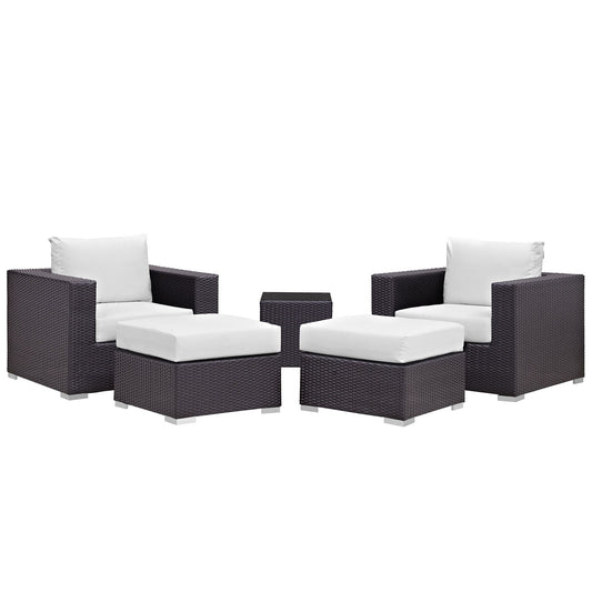 Modway Convene 5 Piece Outdoor Patio Sectional Set - EEI-2201 | Outdoor Sofas, Loveseats & Sectionals | 