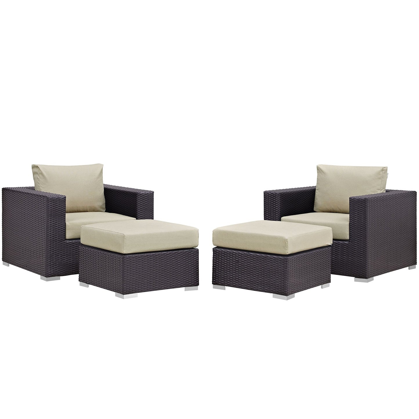 Modway Convene 4 Piece Outdoor Patio Sectional Set | Outdoor Sofas, Loveseats & Sectionals