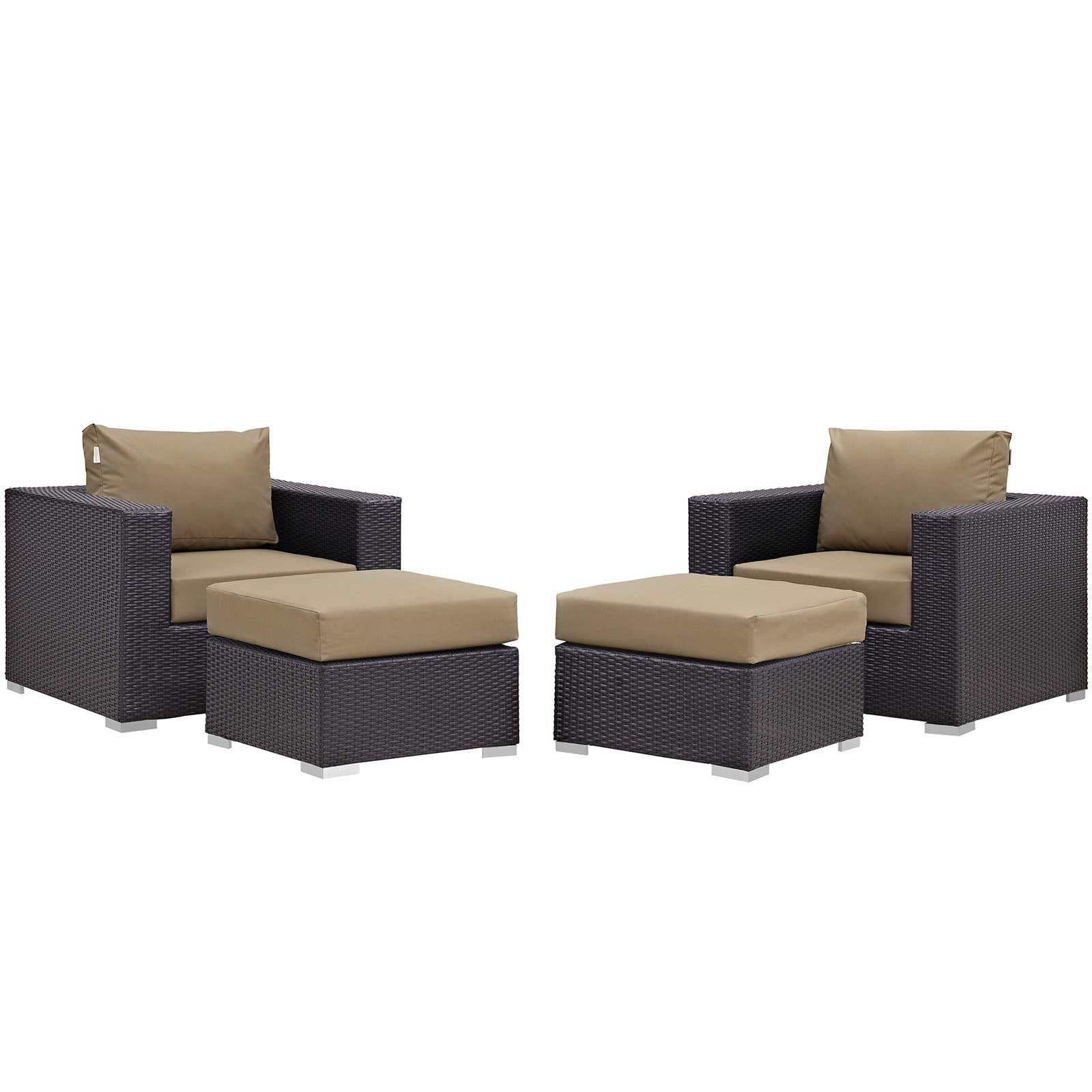 Modway Convene 4 Piece Outdoor Patio Sectional Set | Outdoor Sofas, Loveseats & Sectionals | 