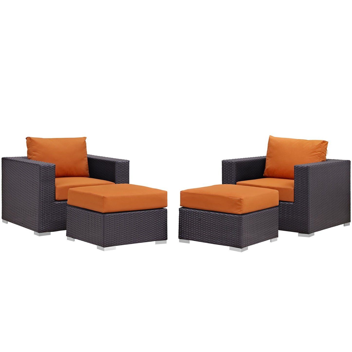 Modway Convene 4 Piece Outdoor Patio Sectional Set | Outdoor Sofas, Loveseats & Sectionals | 