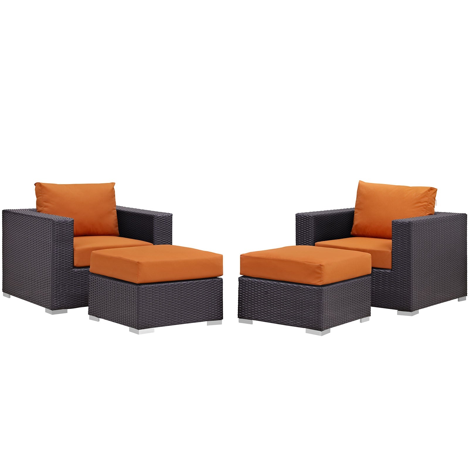 Modway Convene 4 Piece Outdoor Patio Sectional Set | Outdoor Sofas, Loveseats & Sectionals | 