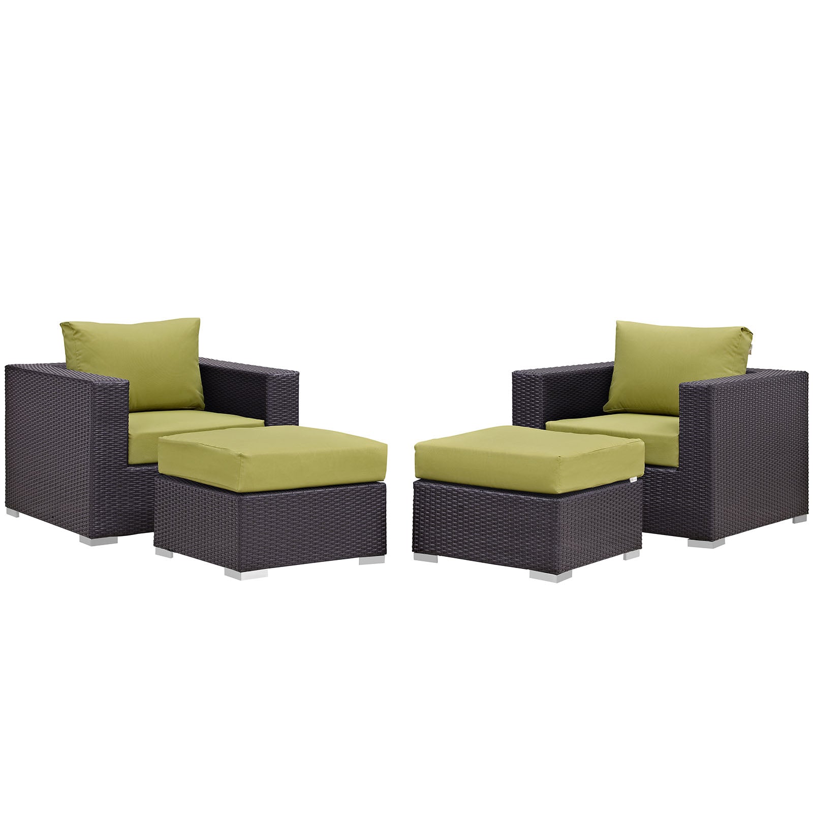 Modway Convene 4 Piece Outdoor Patio Sectional Set | Outdoor Sofas, Loveseats & Sectionals | 