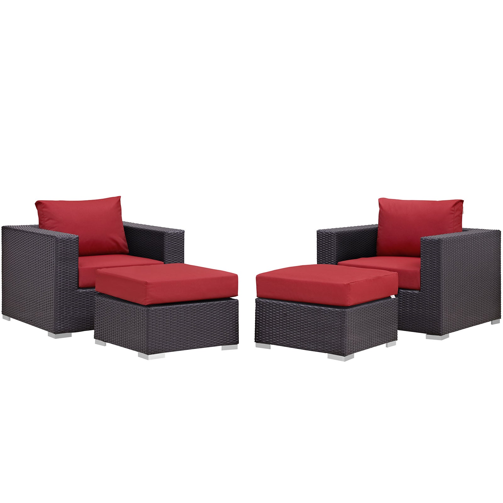 Modway Convene 4 Piece Outdoor Patio Sectional Set | Outdoor Sofas, Loveseats & Sectionals | 