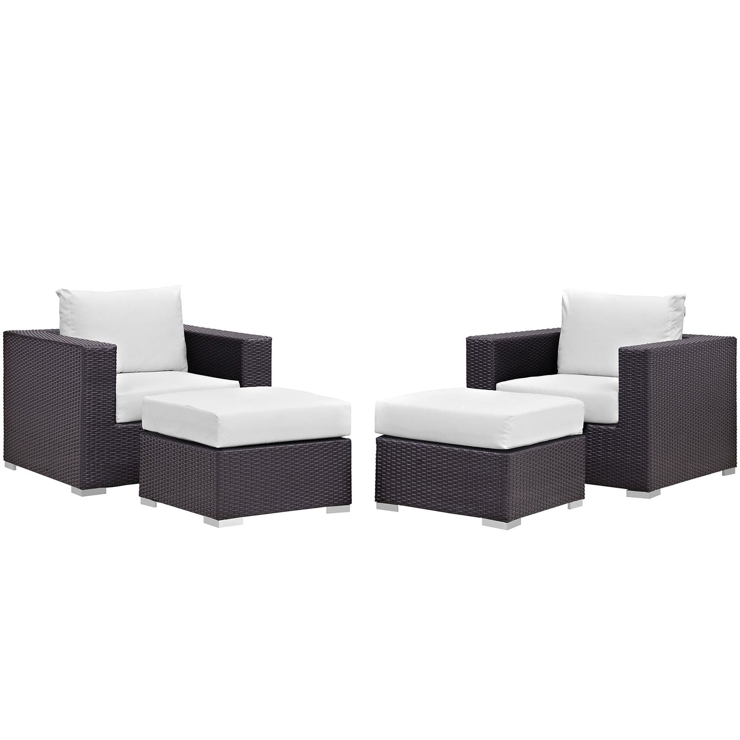 Modway Convene 4 Piece Outdoor Patio Sectional Set | Outdoor Sofas, Loveseats & Sectionals | 