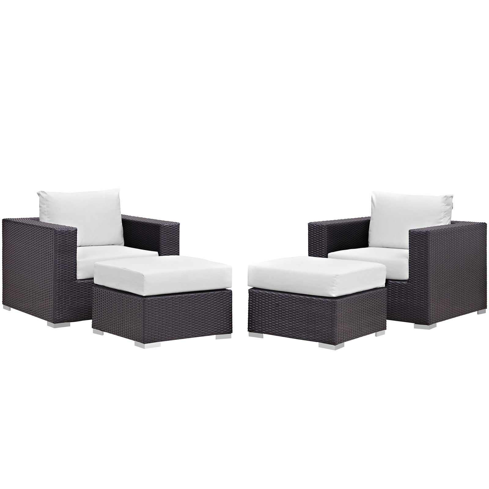 Modway Convene 4 Piece Outdoor Patio Sectional Set | Outdoor Sofas, Loveseats & Sectionals | 