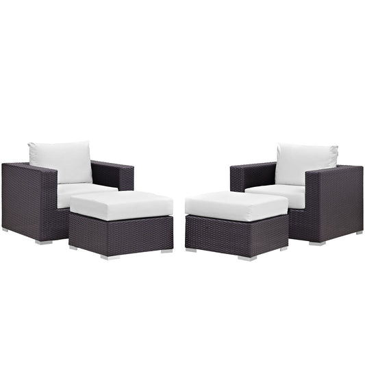 Modway Convene 4 Piece Outdoor Patio Sectional Set | Outdoor Sofas, Loveseats & Sectionals | 