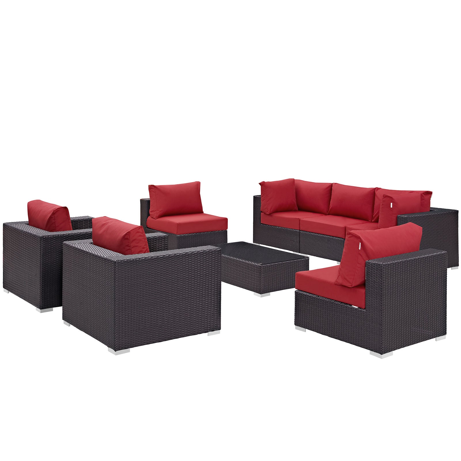 Modway Convene 8 Piece Outdoor Patio Sectional Set - EEI-2203 | Outdoor Sofas, Loveseats & Sectionals | 