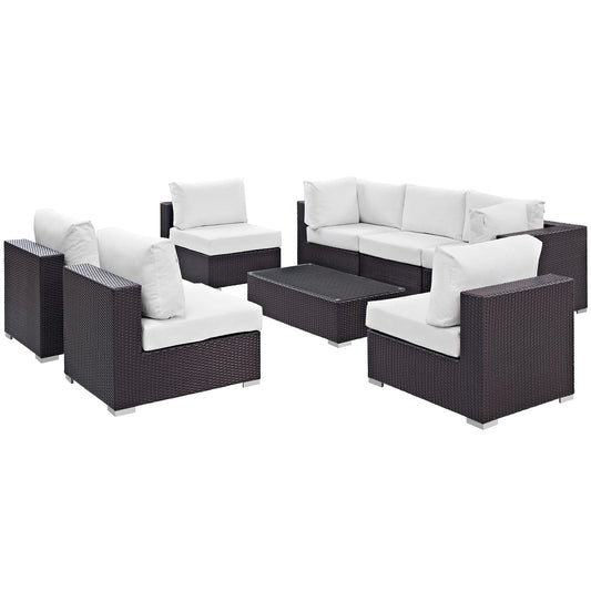Modway Convene 8 Piece Outdoor Patio Sectional Set - EEI-2205 | Outdoor Sofas, Loveseats & Sectionals | 