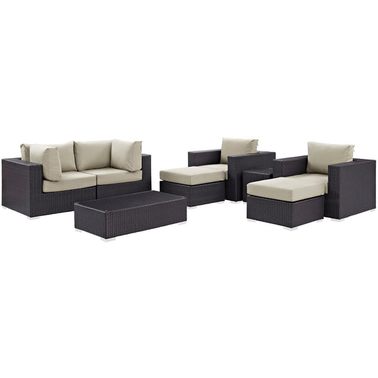 Modway Convene 8 Piece Outdoor Patio Sectional Set - EEI-2206 | Outdoor Sofas, Loveseats & Sectionals | 