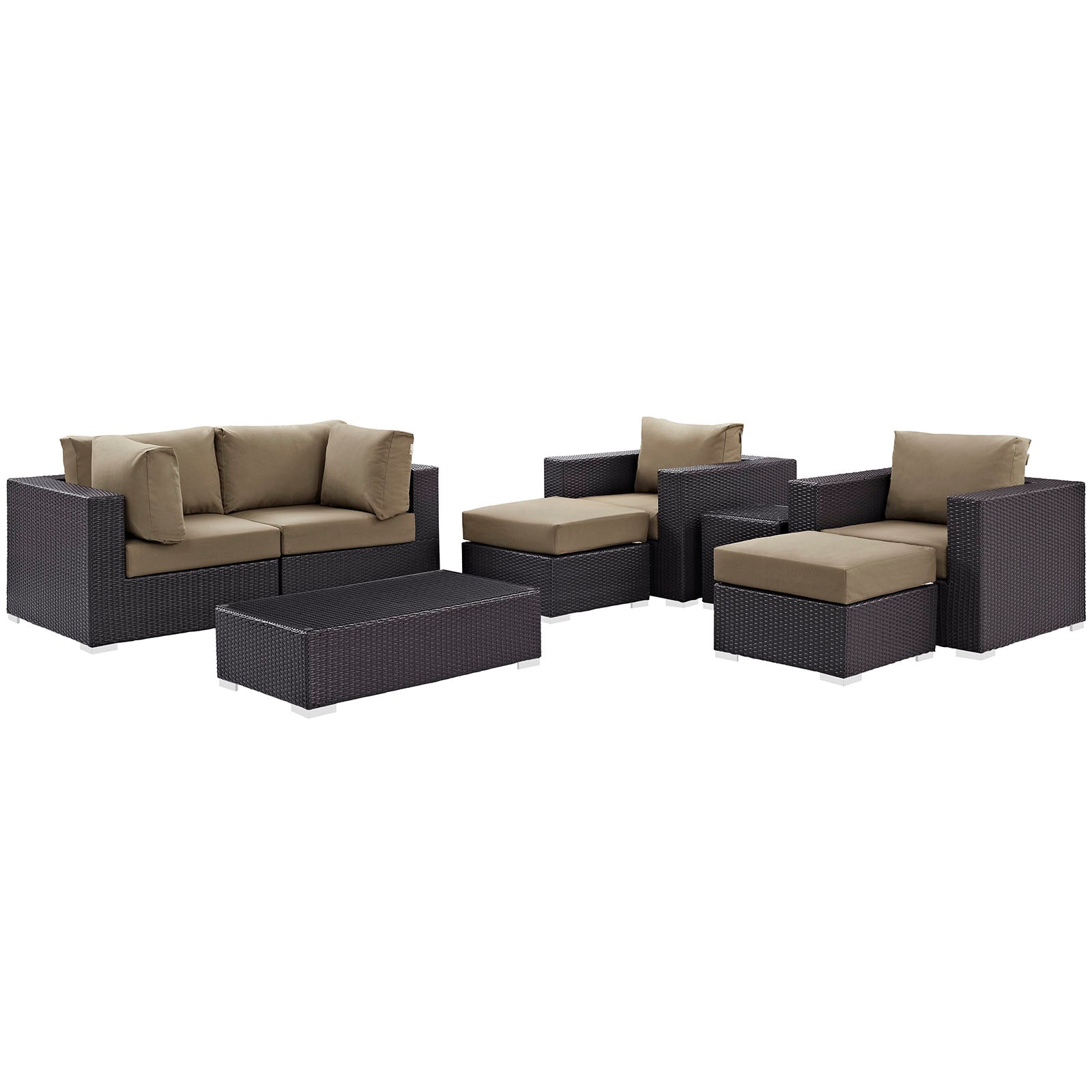 Modway Convene 8 Piece Outdoor Patio Sectional Set - EEI-2206 | Outdoor Sofas, Loveseats & Sectionals | 
