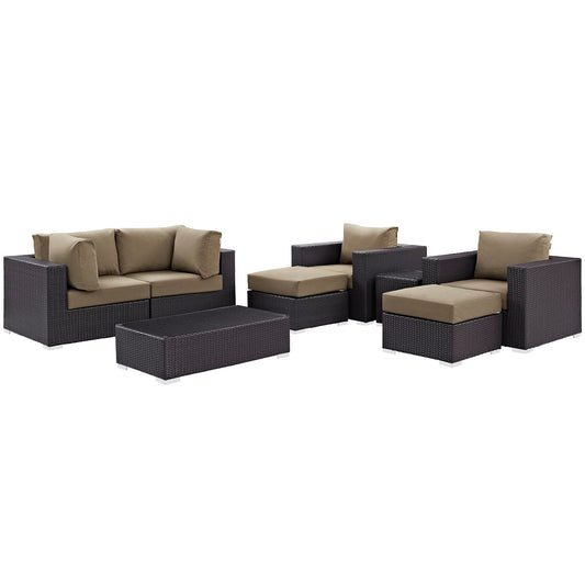 Modway Convene 8 Piece Outdoor Patio Sectional Set - EEI-2206 | Outdoor Sofas, Loveseats & Sectionals | 