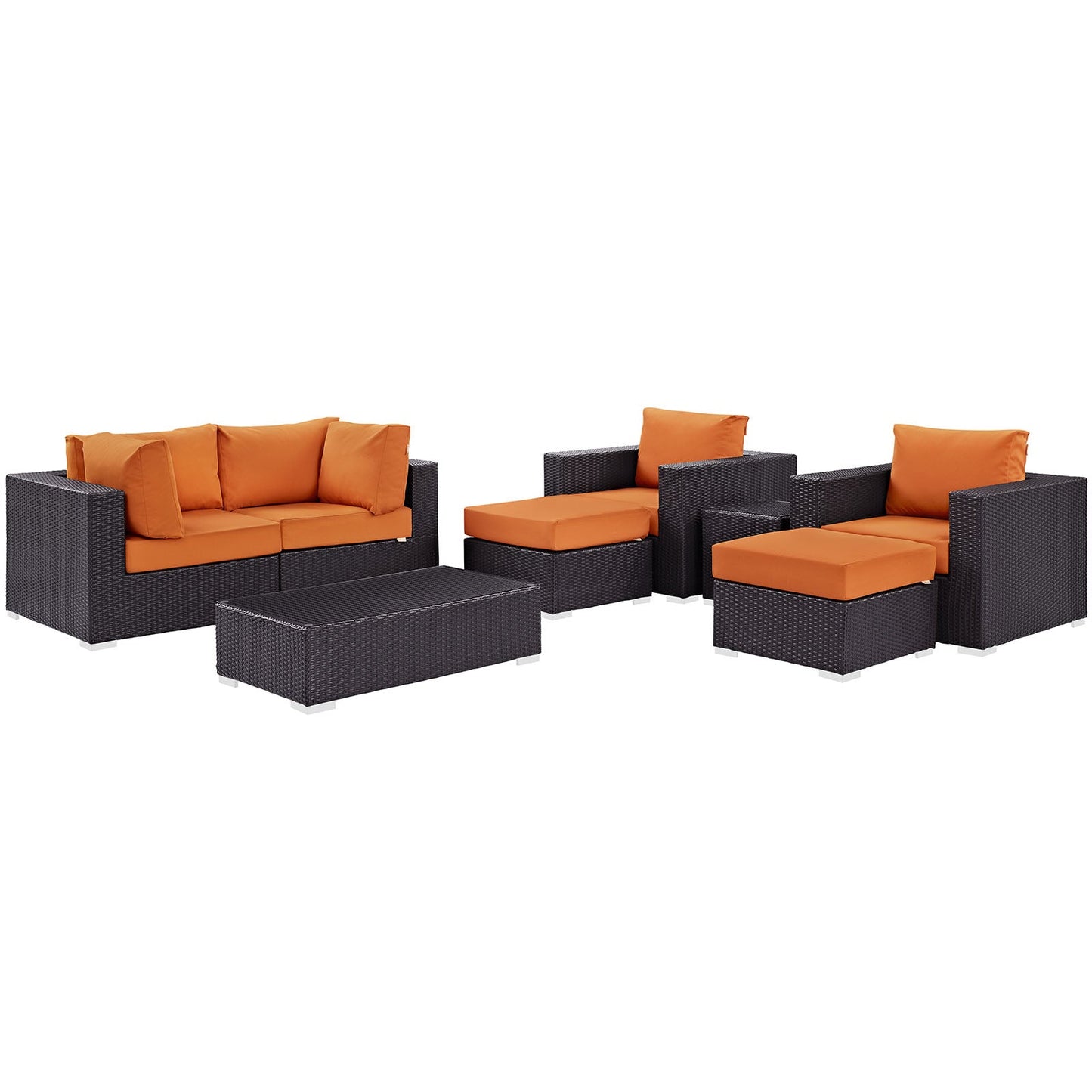 Modway Convene 8 Piece Outdoor Patio Sectional Set - EEI-2206 | Outdoor Sofas, Loveseats & Sectionals | 