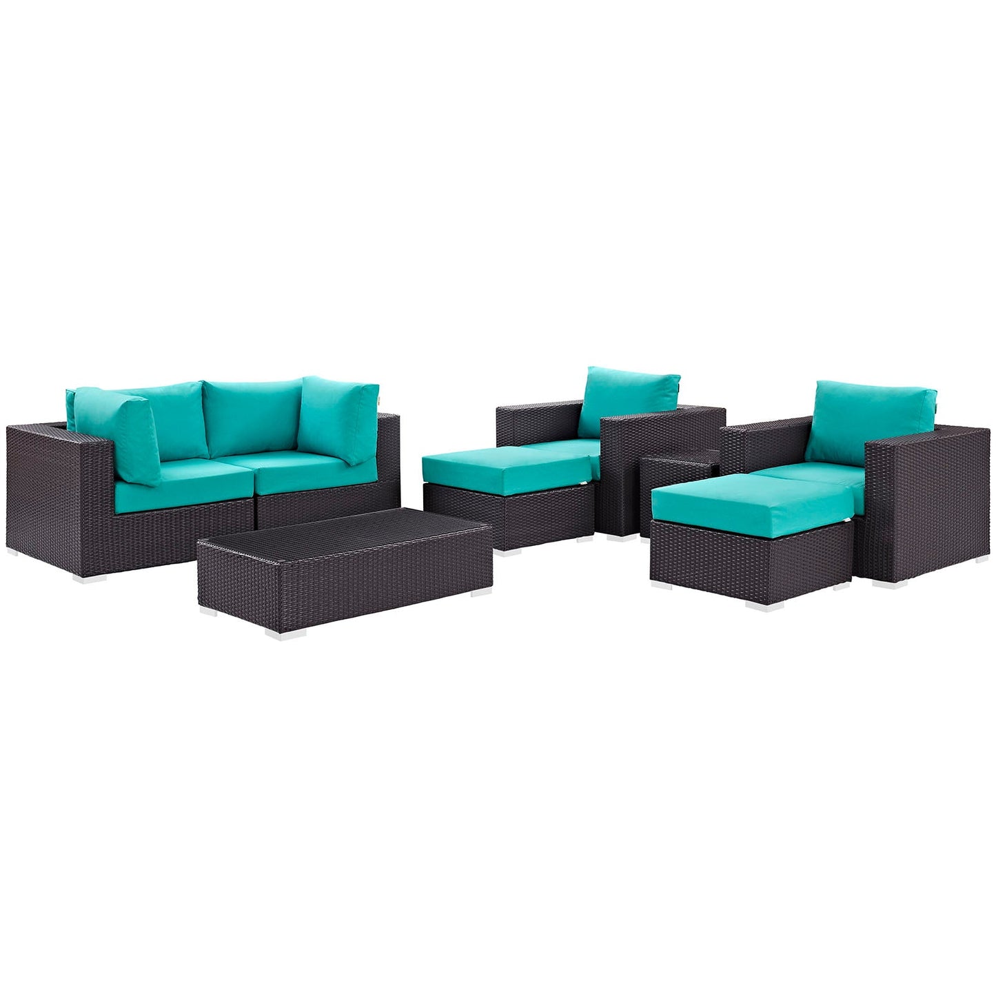 Modway Convene 8 Piece Outdoor Patio Sectional Set - EEI-2206 | Outdoor Sofas, Loveseats & Sectionals | 