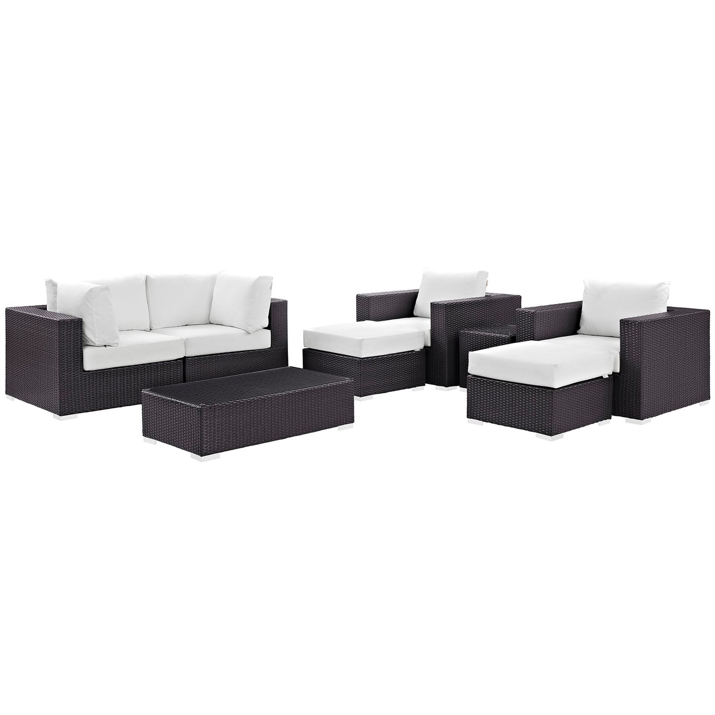 Modway Convene 8 Piece Outdoor Patio Sectional Set - EEI-2206 | Outdoor Sofas, Loveseats & Sectionals | 