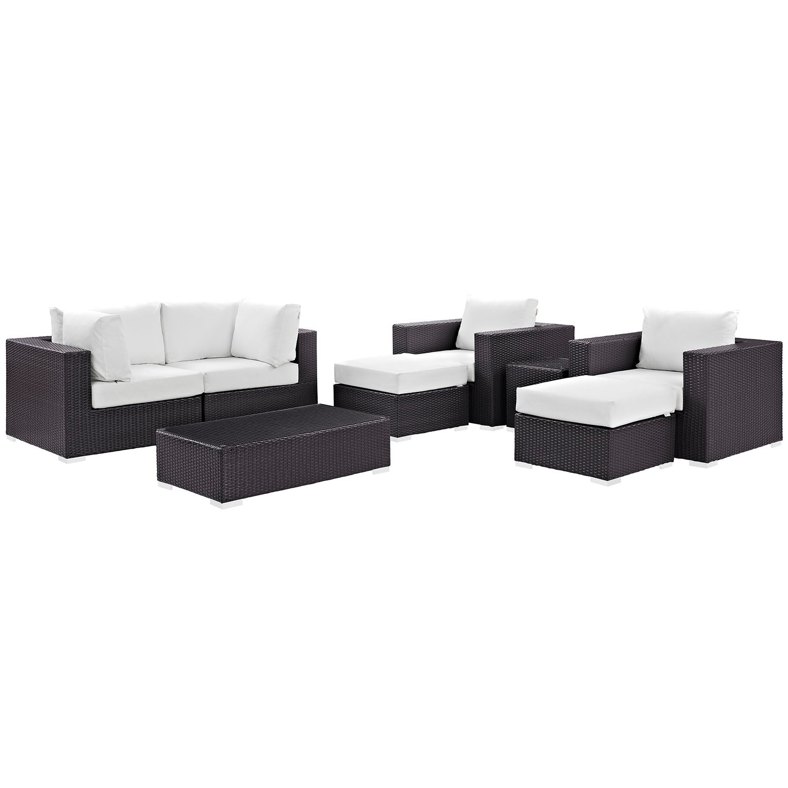 Modway Convene 8 Piece Outdoor Patio Sectional Set - EEI-2206 | Outdoor Sofas, Loveseats & Sectionals | 