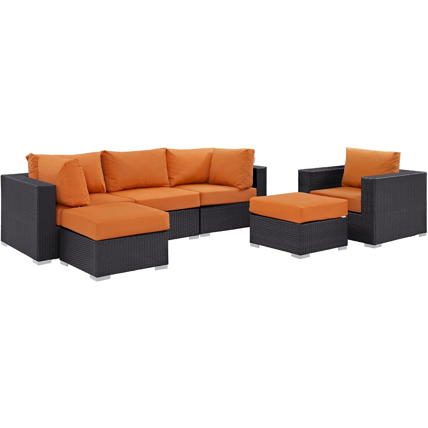 Modway Convene 6 Piece Outdoor Patio Sectional Set - EEI-2207 | Outdoor Sofas, Loveseats & Sectionals | 