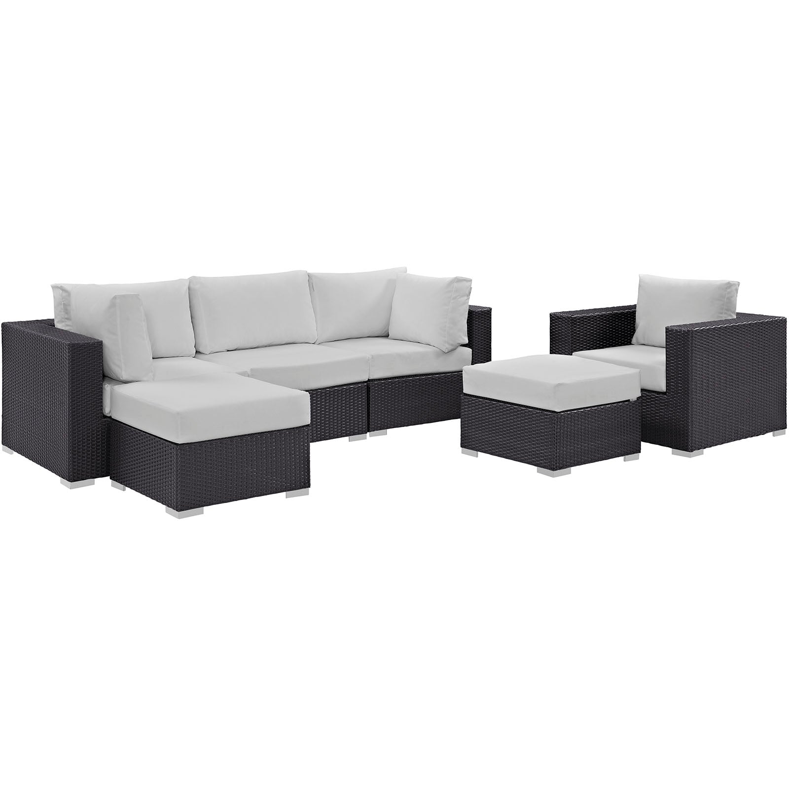 Modway Convene 6 Piece Outdoor Patio Sectional Set - EEI-2207 | Outdoor Sofas, Loveseats & Sectionals | 
