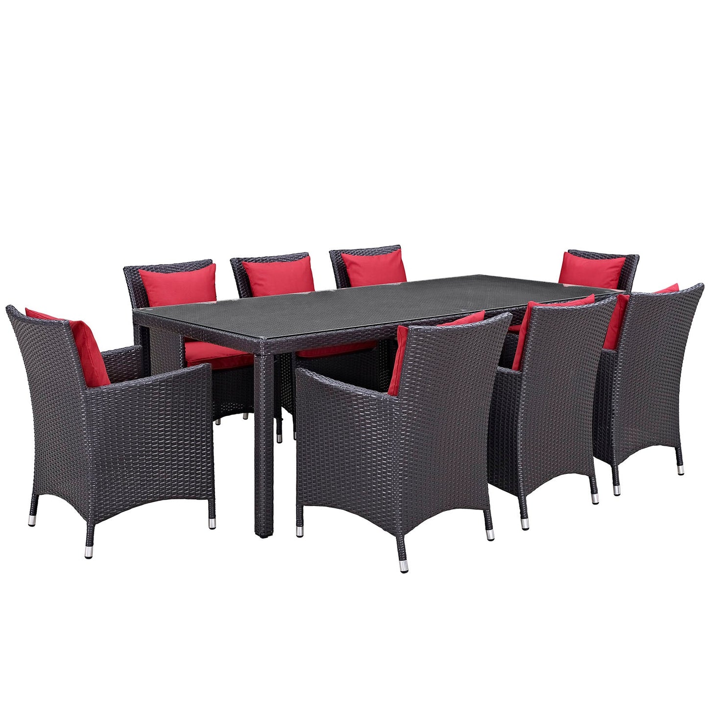 Modway Convene 9 Piece Outdoor Patio Dining Set | Outdoor Dining Set | 