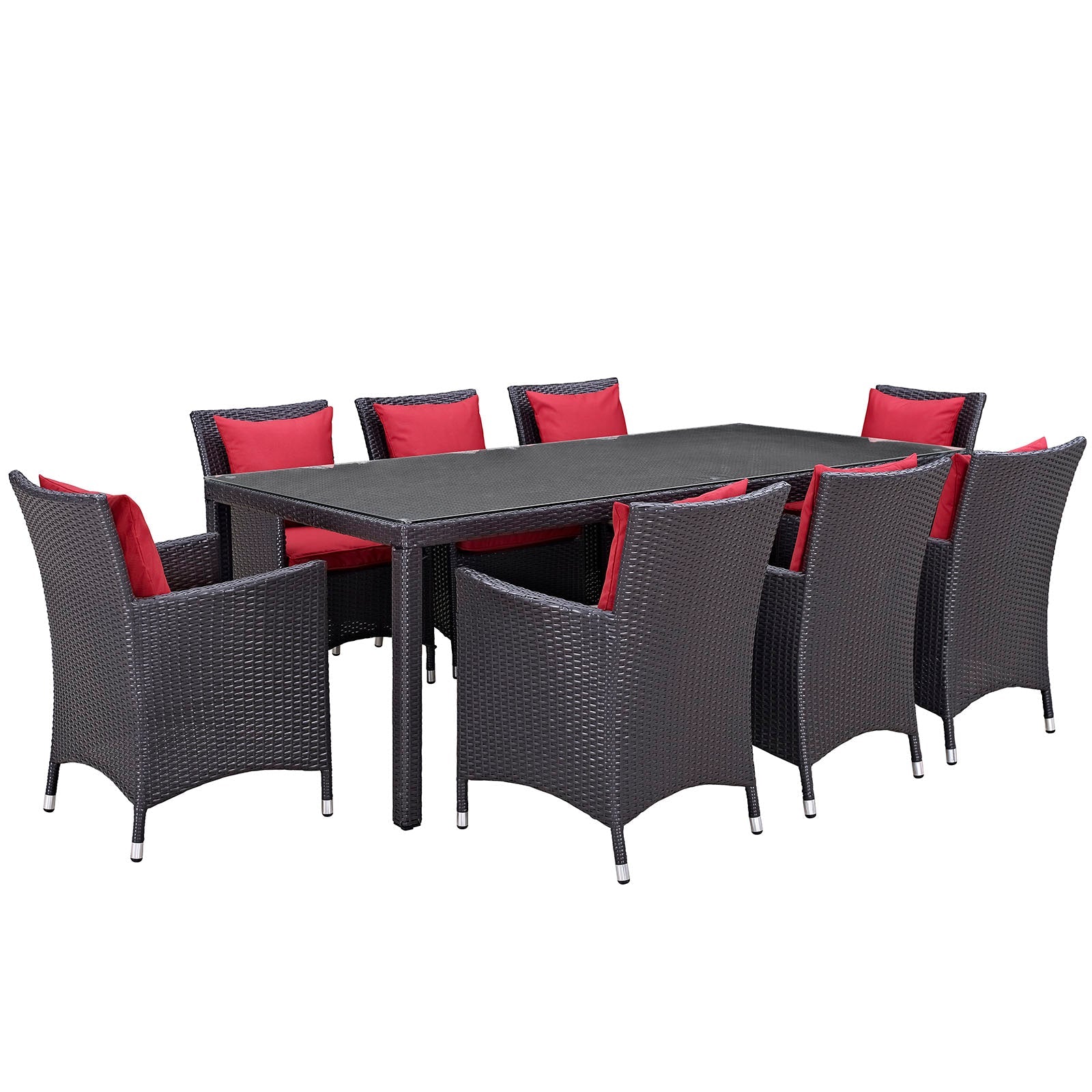 Modway Convene 9 Piece Outdoor Patio Dining Set | Outdoor Dining Set | 