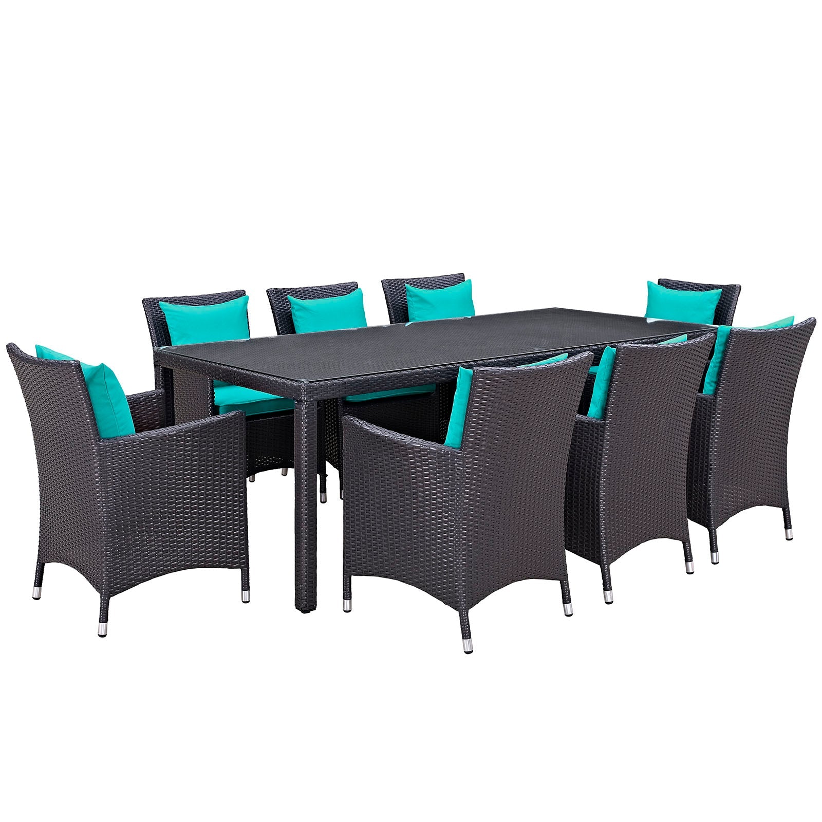 Modway Convene 9 Piece Outdoor Patio Dining Set | Outdoor Dining Set | 