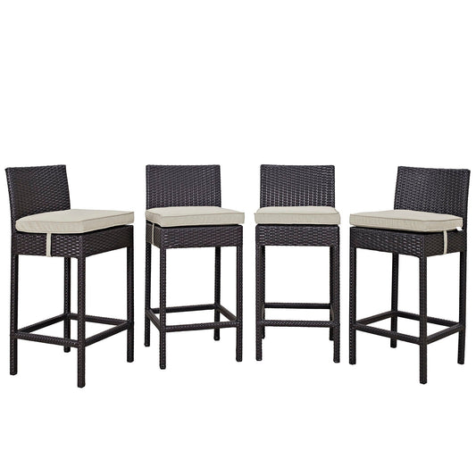 Modway Convene 4 Piece Outdoor Patio Pub Set | Outdoor Chairs | 