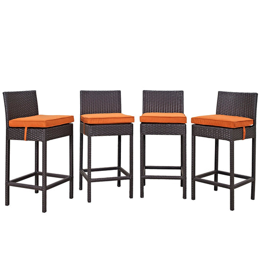 Modway Convene 4 Piece Outdoor Patio Pub Set | Outdoor Chairs | 