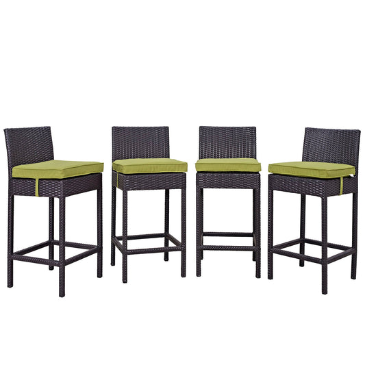 Modway Convene 4 Piece Outdoor Patio Pub Set | Outdoor Chairs | 