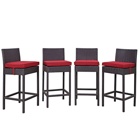 Modway Convene 4 Piece Outdoor Patio Pub Set | Outdoor Chairs | 