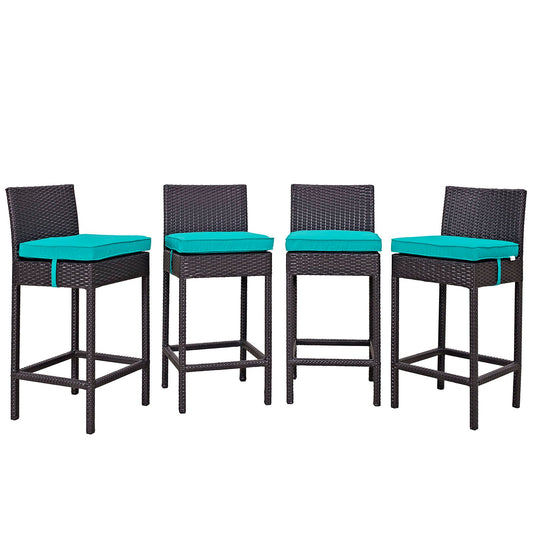 Modway Convene 4 Piece Outdoor Patio Pub Set | Outdoor Chairs | 
