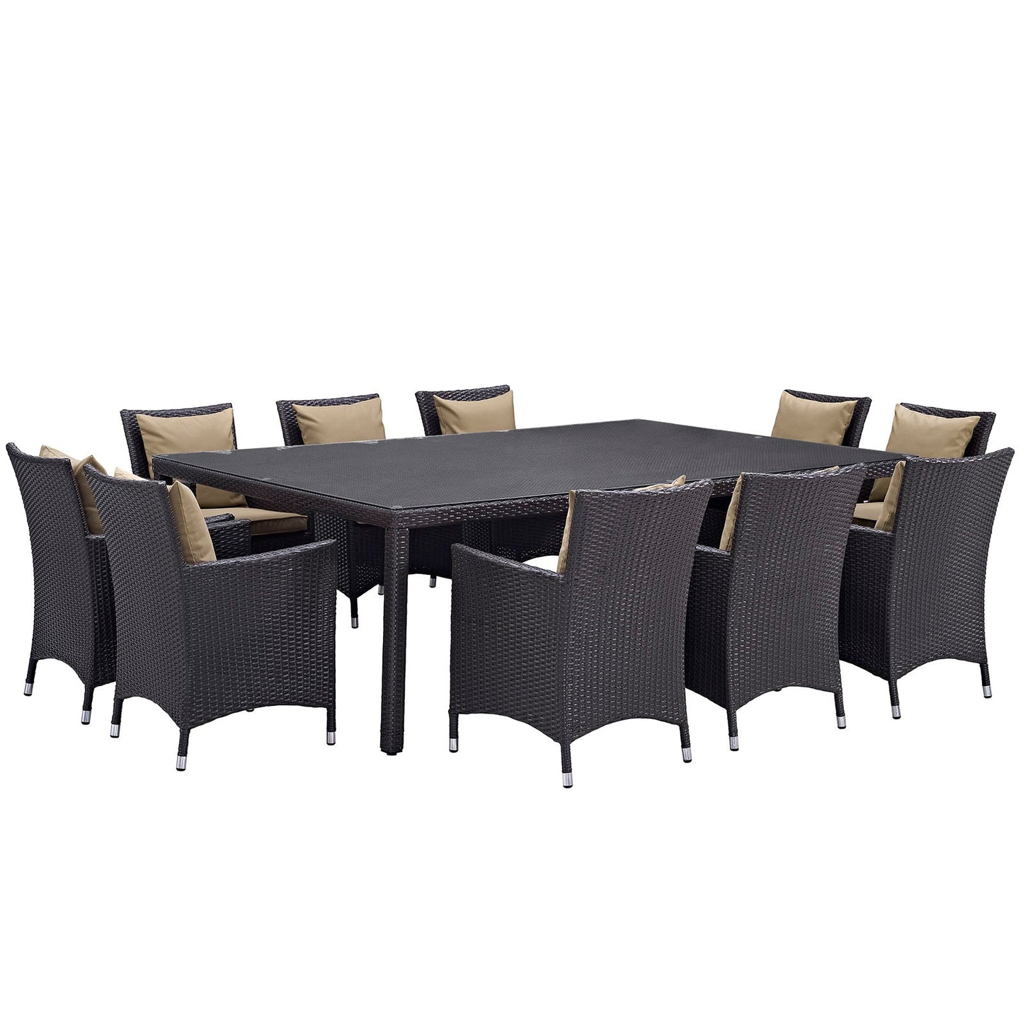 Modway Convene 11 Piece Outdoor Patio 90" Dining Set | Outdoor Dining Set | 