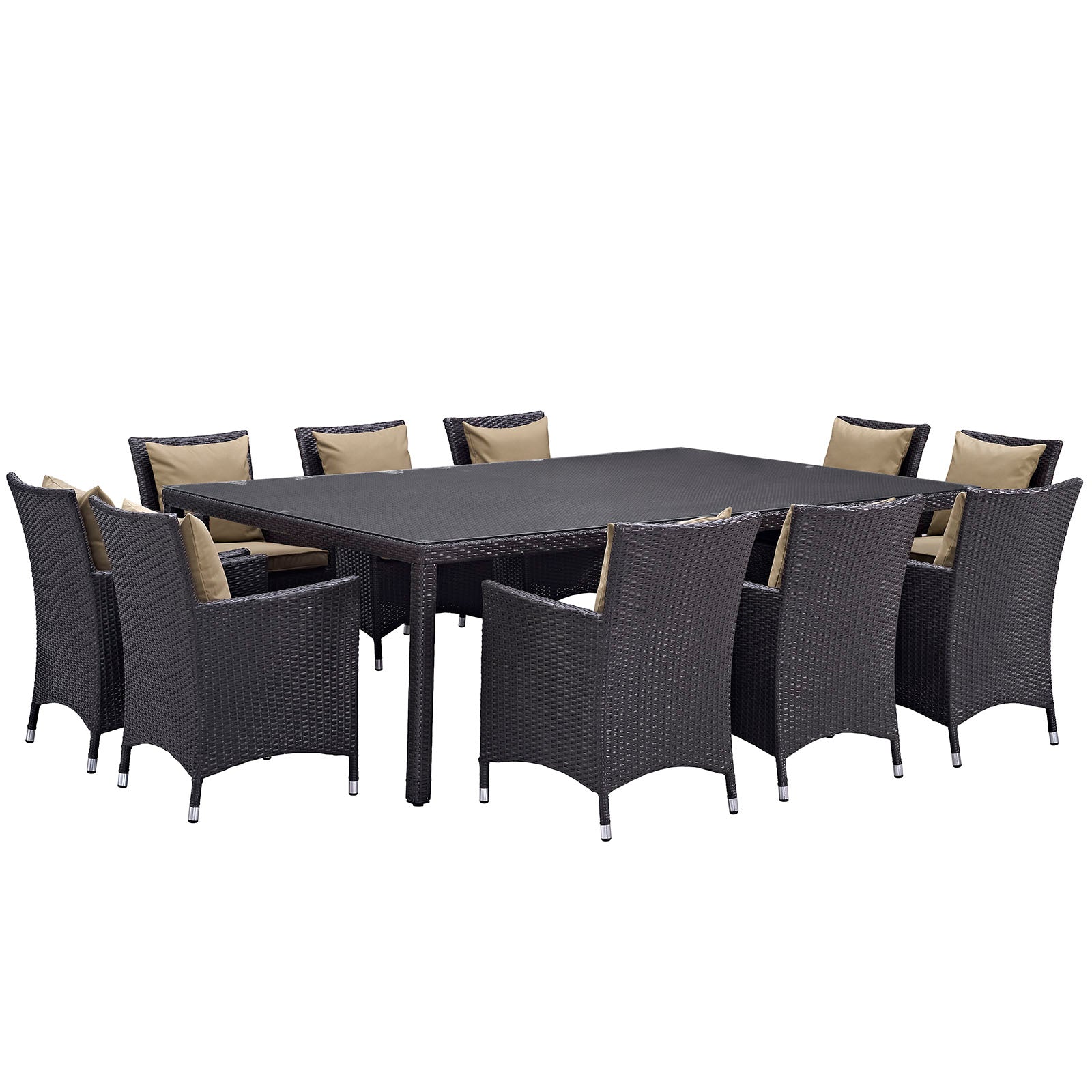 Modway Convene 11 Piece Outdoor Patio 90" Dining Set | Outdoor Dining Set | 