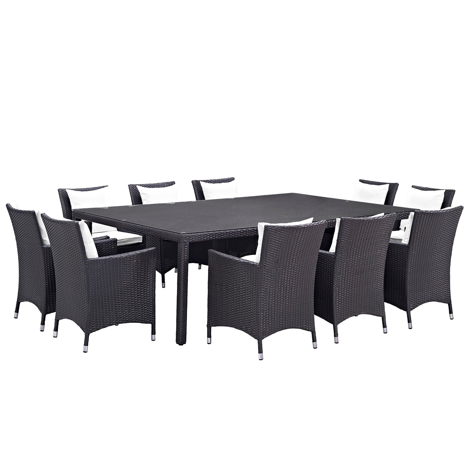 Modway Convene 11 Piece Outdoor Patio 90" Dining Set | Outdoor Dining Set | 