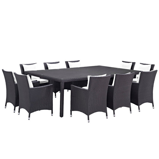 Modway Convene 11 Piece Outdoor Patio 90" Dining Set | Outdoor Dining Set | 