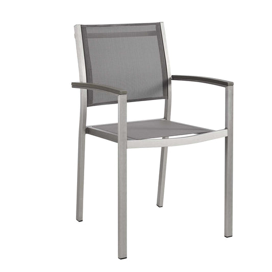Modway Shore Outdoor Patio Aluminum Dining Chair - Silver Black - EEI-2272 | Outdoor Chairs | Modishstore-1
