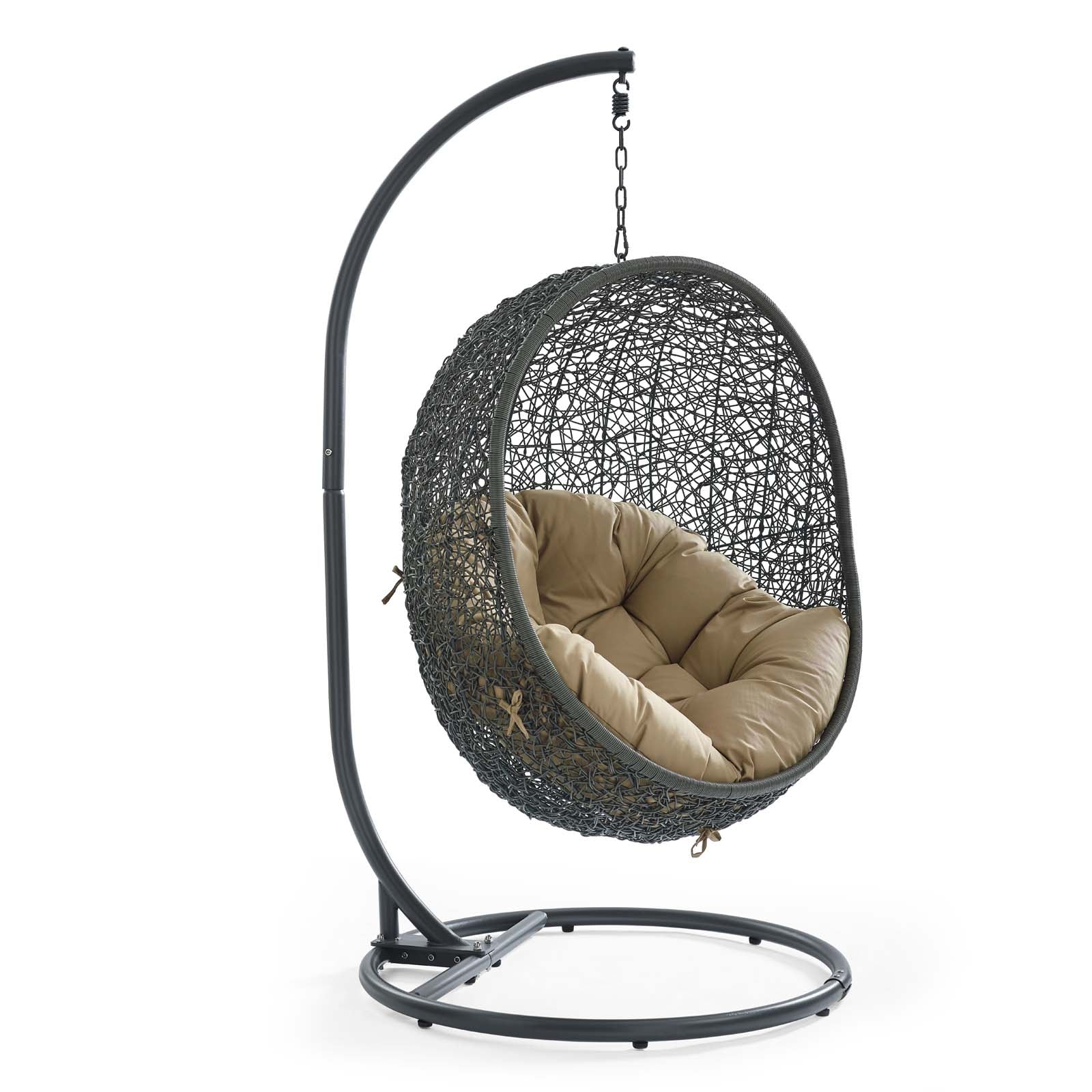 Modway Hide Outdoor Patio Swing Chair With Stand | Outdoor Porch Swings | 
