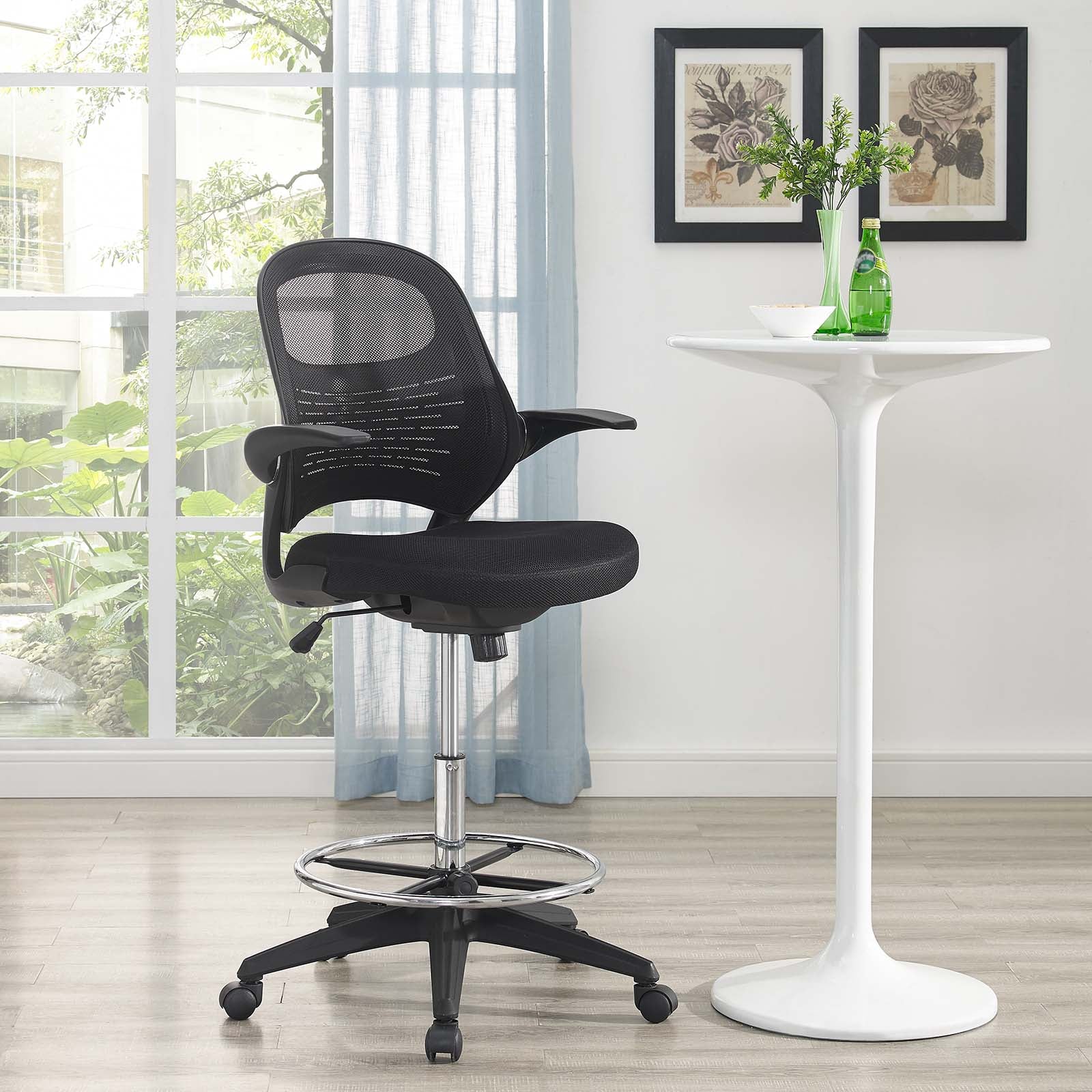 Modway Advance Drafting Chair - Black | Office Chairs