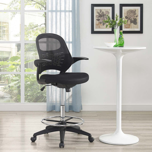 Modway Advance Drafting Chair - Black | Office Chairs