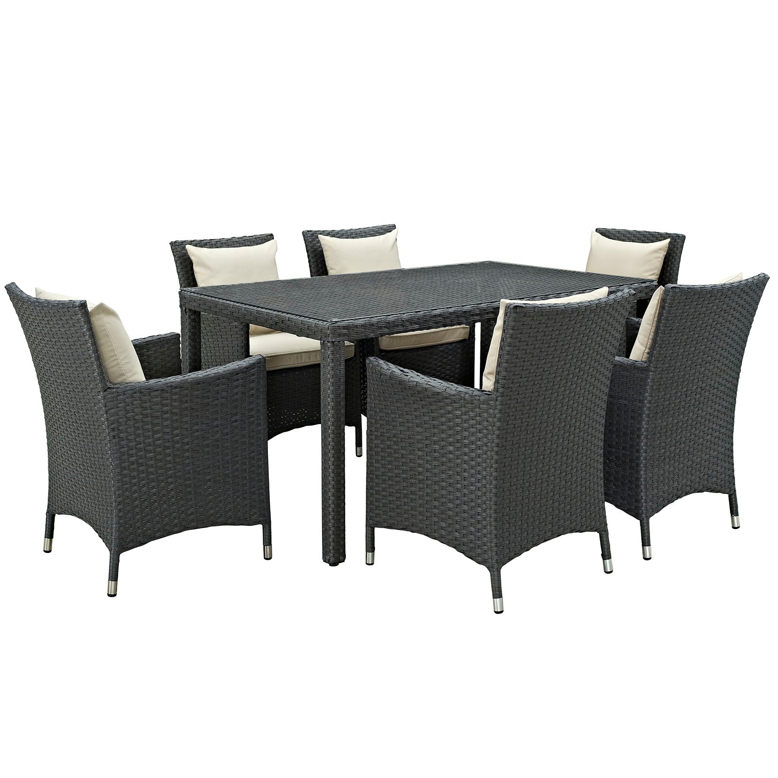 Modway Sojourn 7 Piece Outdoor Patio Sunbrella Dining Set - EEI-2312 | Outdoor Dining Set | Modishstore-26