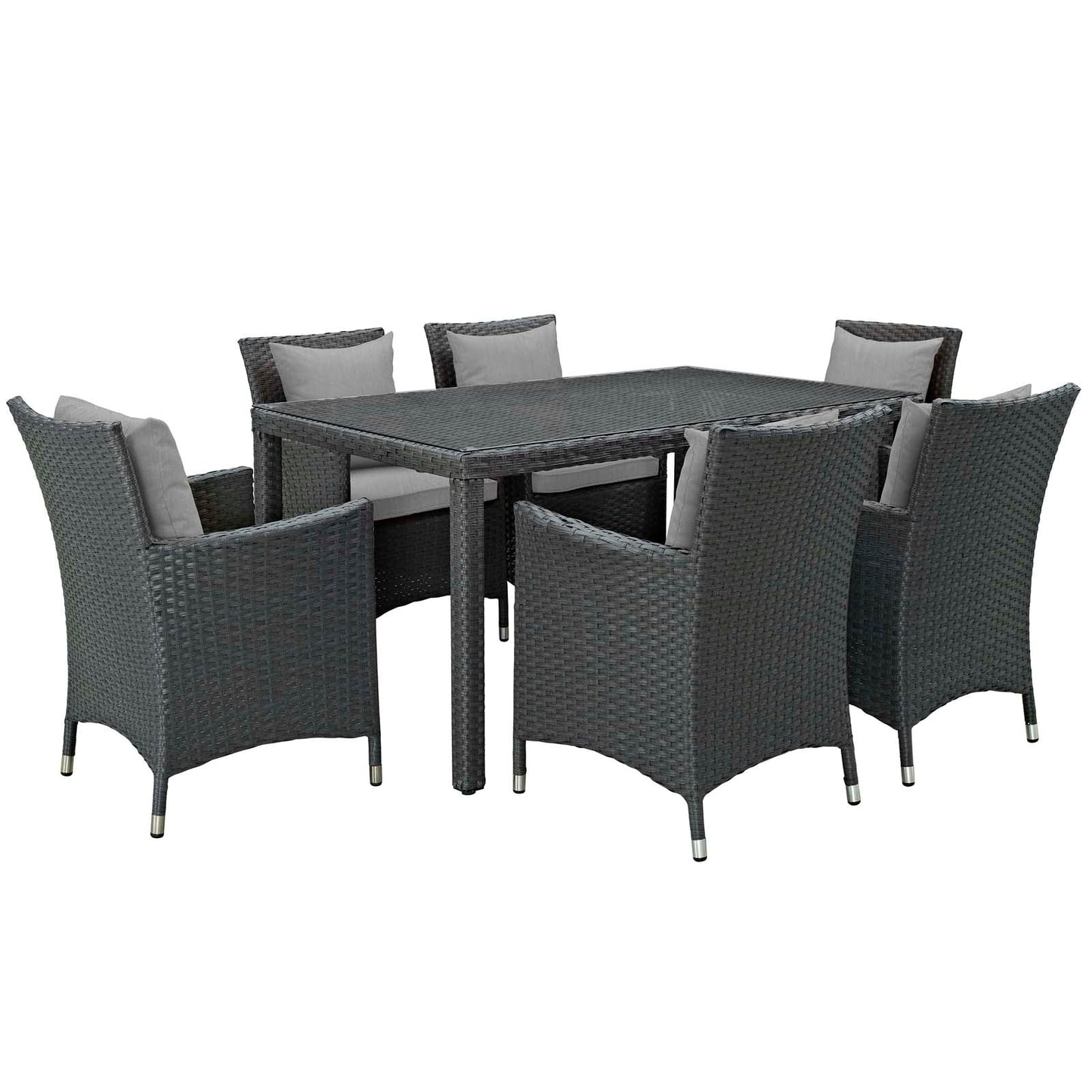 Modway Sojourn 7 Piece Outdoor Patio Sunbrella Dining Set - EEI-2312 | Outdoor Dining Set | Modishstore-30