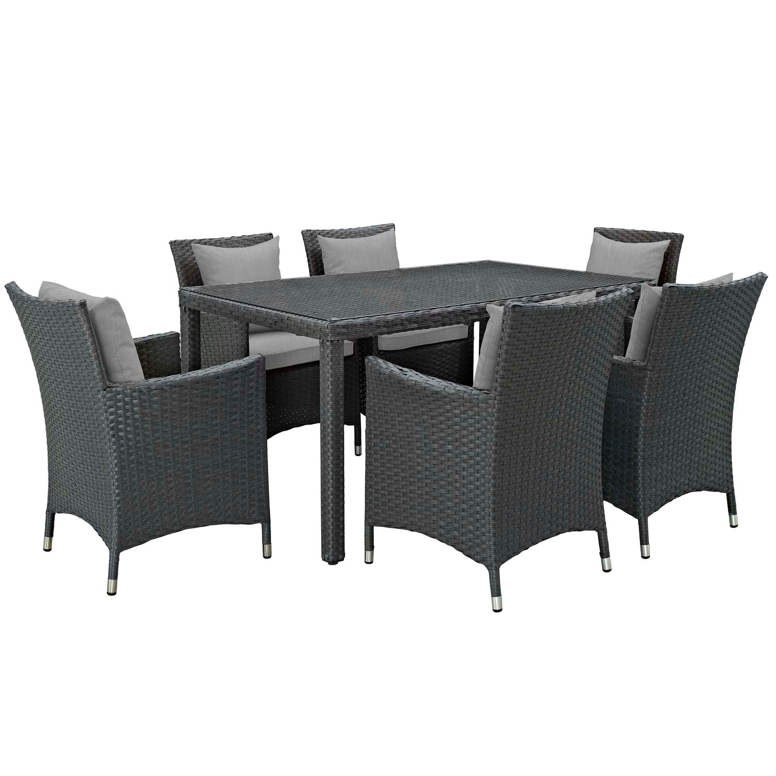 Modway Sojourn 7 Piece Outdoor Patio Sunbrella Dining Set - EEI-2312 | Outdoor Dining Set | Modishstore-30