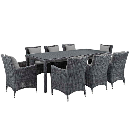 Summon 9 Piece Outdoor Patio Sunbrella® Dining Set By Modway - EEI-2331 | Outdoor Dining Sets | Modishstore - 2