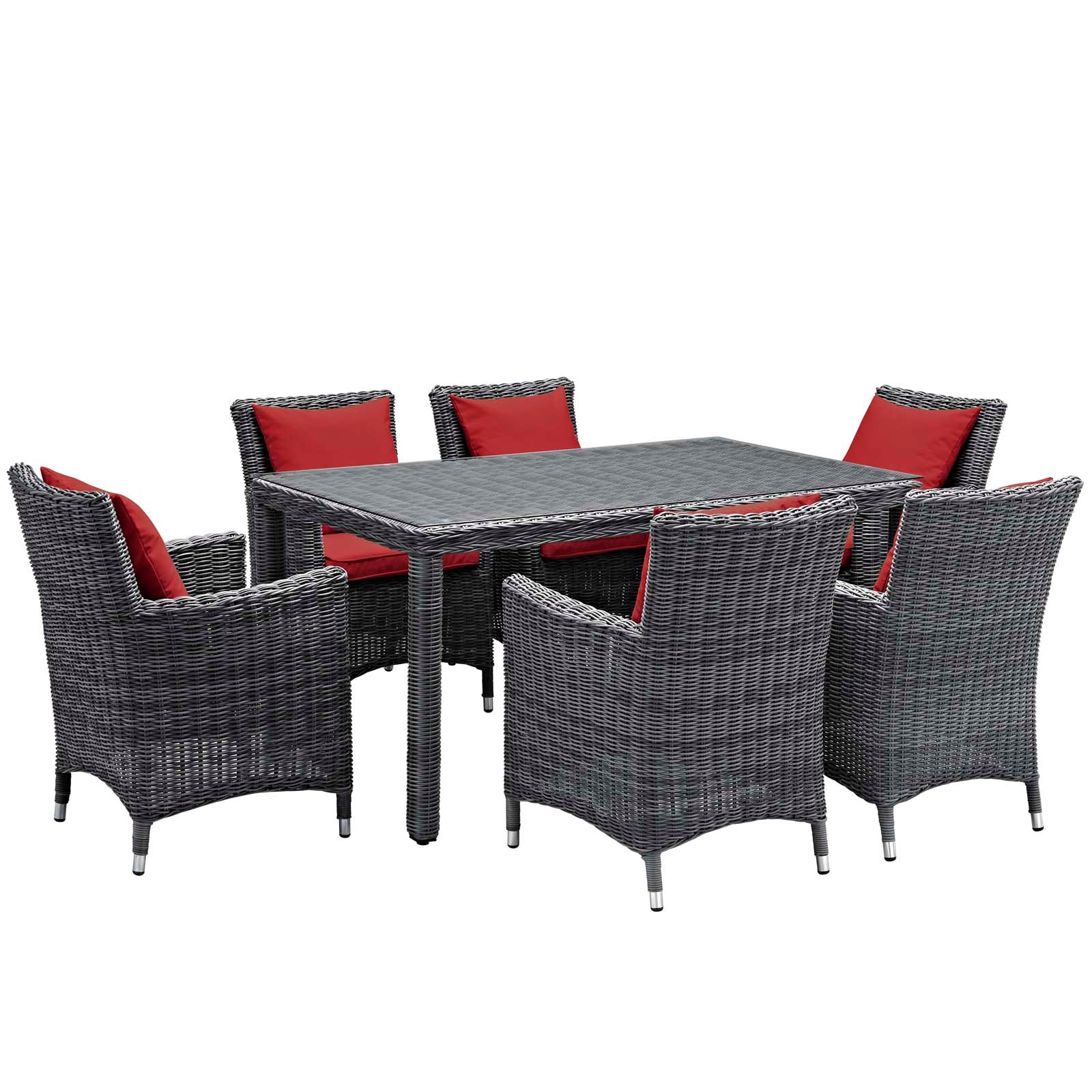 Modway Summon 7 Piece Outdoor Patio Sunbrella Dining Set - EEI-2334 | Dining Sets | Modishstore-27