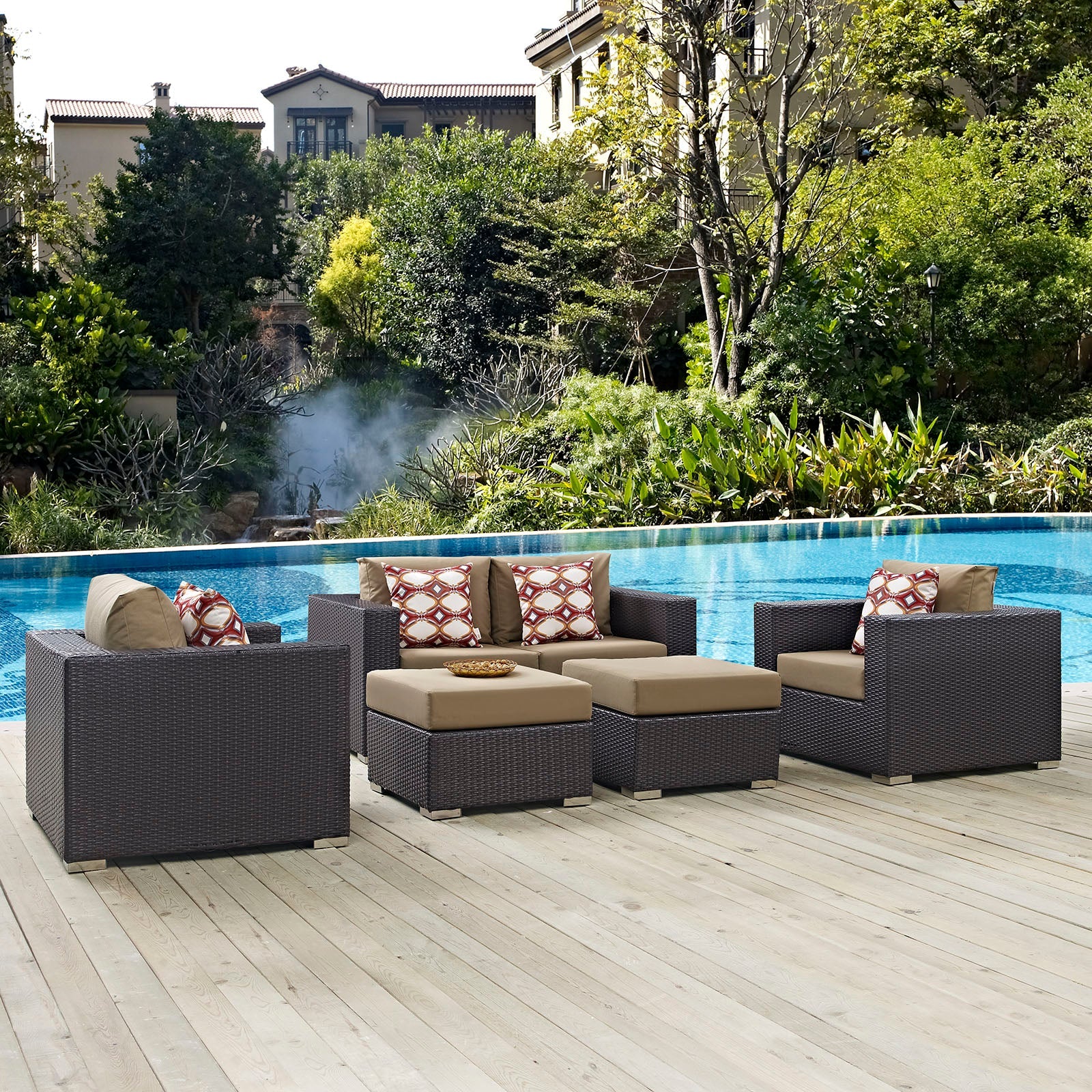 Convene 5 Piece Outdoor Patio Sofa Set By Modway - EEI-2351 | Outdoor Sofas, Loveseats & Sectionals - 2