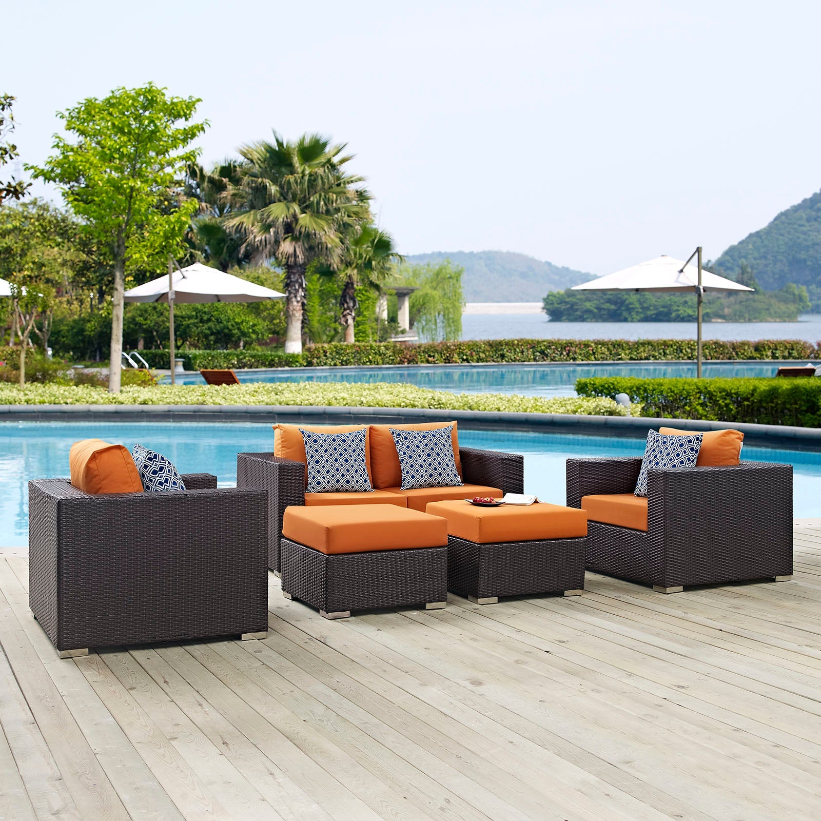 Convene 5 Piece Outdoor Patio Sofa Set By Modway - EEI-2351 | Outdoor Sofas, Loveseats & Sectionals - 3