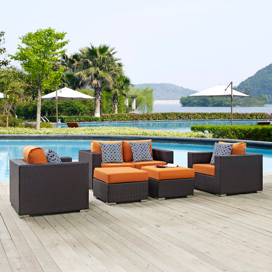 Convene 5 Piece Outdoor Patio Sofa Set By Modway - EEI-2351 | Outdoor Sofas, Loveseats & Sectionals - 3
